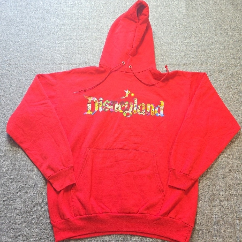 Disneyland Resort Red Pull Over Hoodie Adult Large 42-44 Walt Mickey Goofy‎